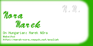 nora marek business card