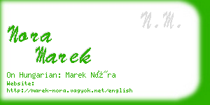 nora marek business card